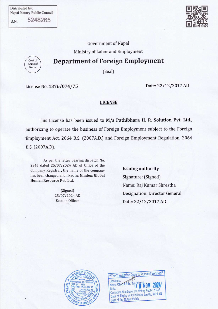 Foreign Employment License